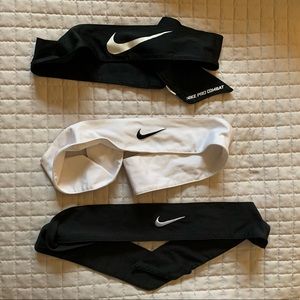 3 Nike tie back headbands